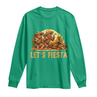 Funny Drunk Bigfoot Cinco De Mayo Long Sleeve Shirt Lets Fiesta Party Gift