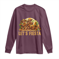 Funny Drunk Bigfoot Cinco De Mayo Long Sleeve Shirt Lets Fiesta Party Gift
