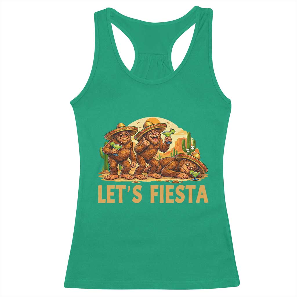 Funny Drunk Bigfoot Cinco De Mayo Racerback Tank Top Lets Fiesta Party Gift