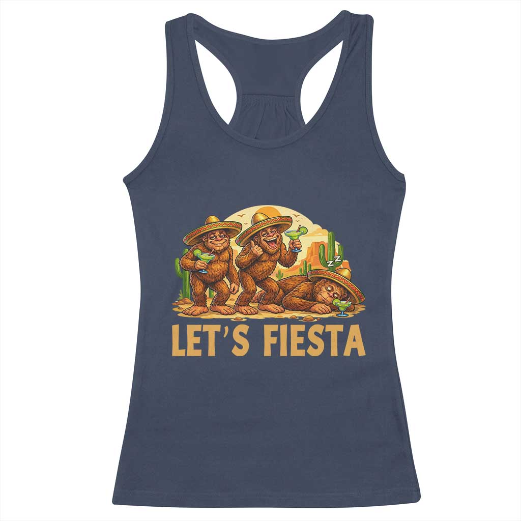 Funny Drunk Bigfoot Cinco De Mayo Racerback Tank Top Lets Fiesta Party Gift