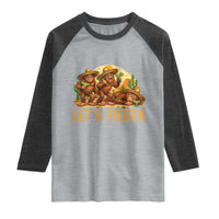 Funny Drunk Bigfoot Cinco De Mayo Raglan Shirt Lets Fiesta Party Gift