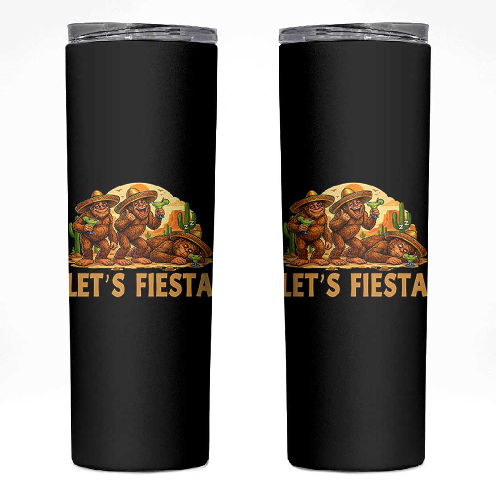 Funny Drunk Bigfoot Cinco De Mayo Skinny Tumbler Lets Fiesta Party Gift