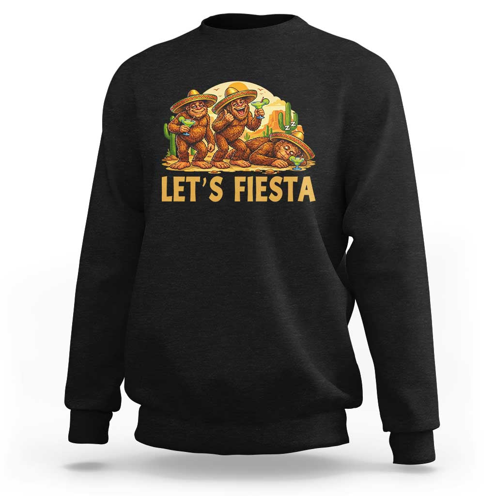 Funny Drunk Bigfoot Cinco De Mayo Sweatshirt Lets Fiesta Party Gift