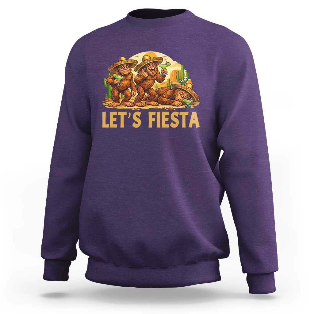 Funny Drunk Bigfoot Cinco De Mayo Sweatshirt Lets Fiesta Party Gift