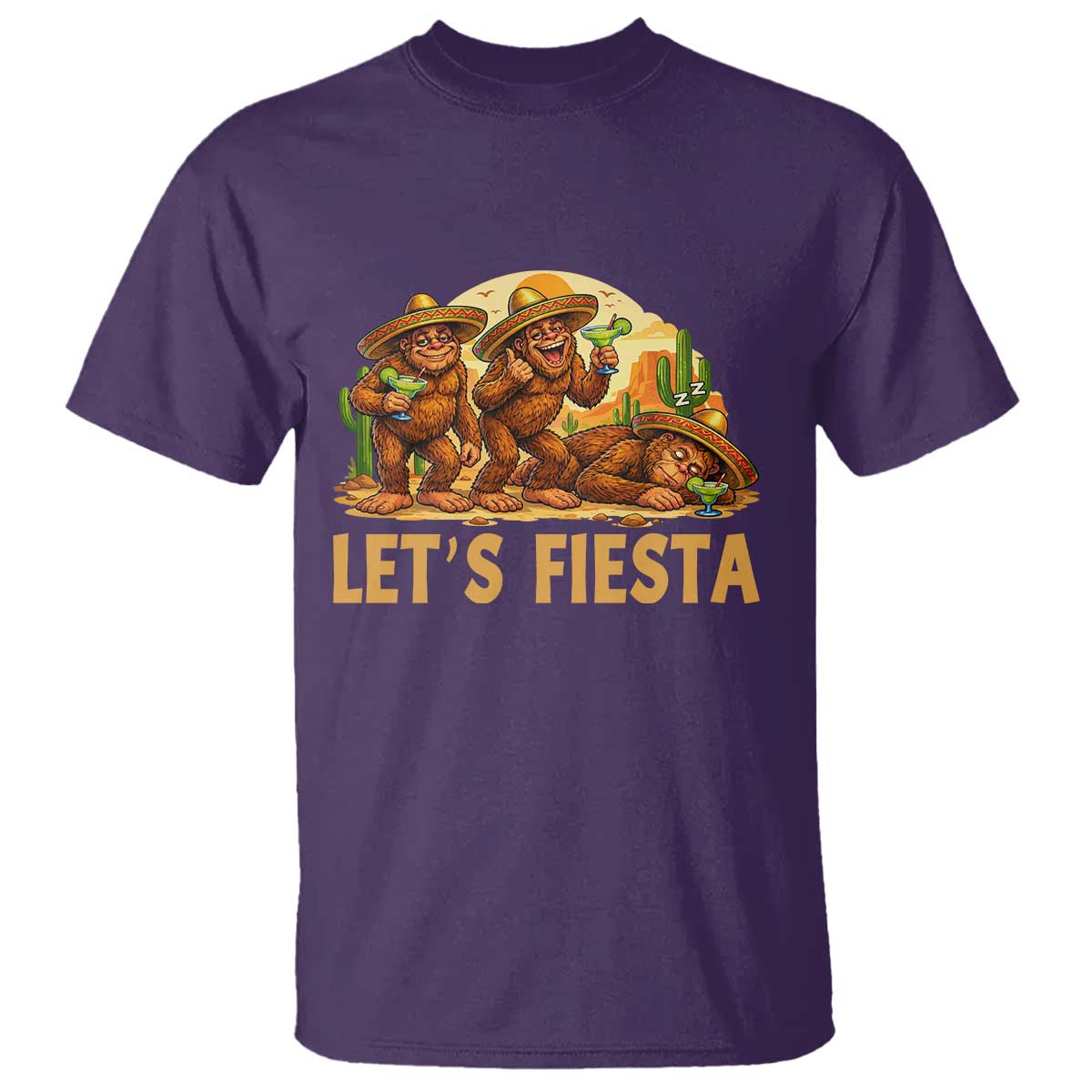 Funny Drunk Bigfoot Cinco De Mayo T Shirt Lets Fiesta Party Gift