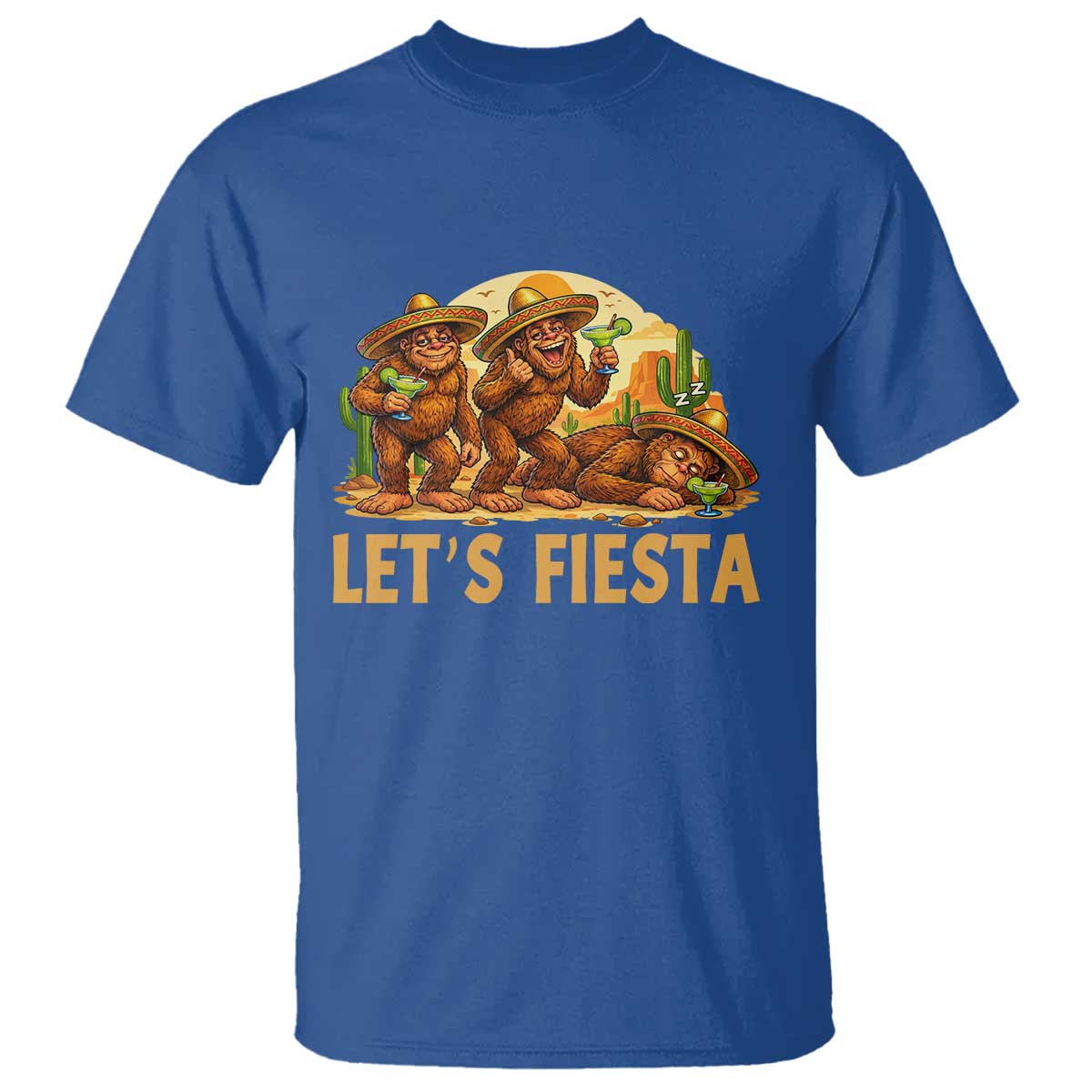 Funny Drunk Bigfoot Cinco De Mayo T Shirt Lets Fiesta Party Gift
