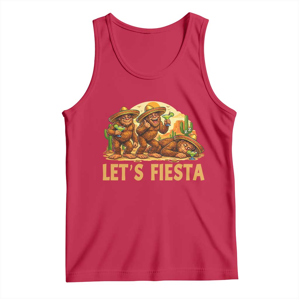 Funny Drunk Bigfoot Cinco De Mayo Tank Top Lets Fiesta Party Gift
