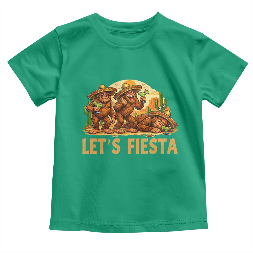 Funny Drunk Bigfoot Cinco De Mayo Toddler T Shirt Lets Fiesta Party Gift