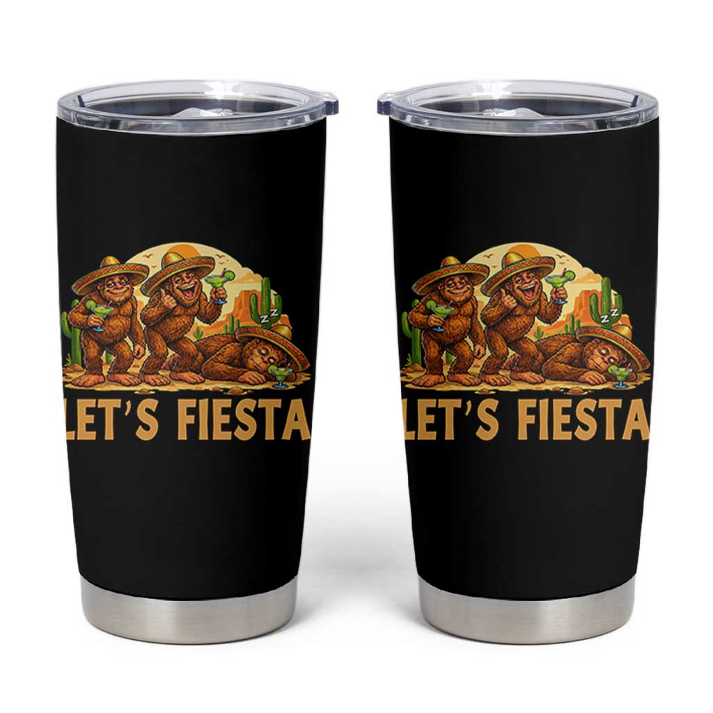 Funny Drunk Bigfoot Cinco De Mayo Tumbler Cup Lets Fiesta Party Gift