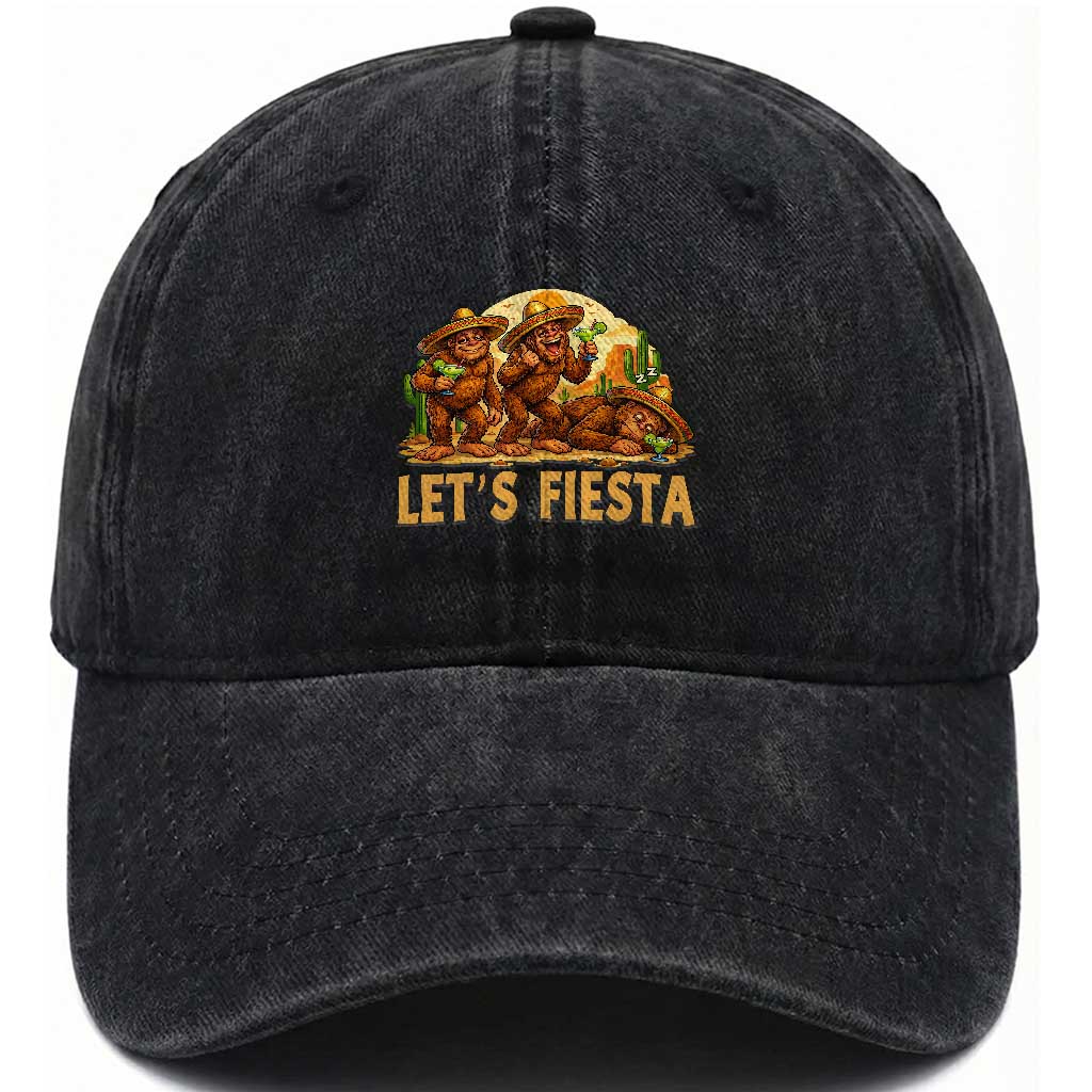 Funny Drunk Bigfoot Cinco De Mayo Washed Cotton Baseball Cap Lets Fiesta Party Gift