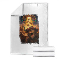 Funny Bigfoot Alien Selfie Throw Blanket Cinco De Mayo Party Gift
