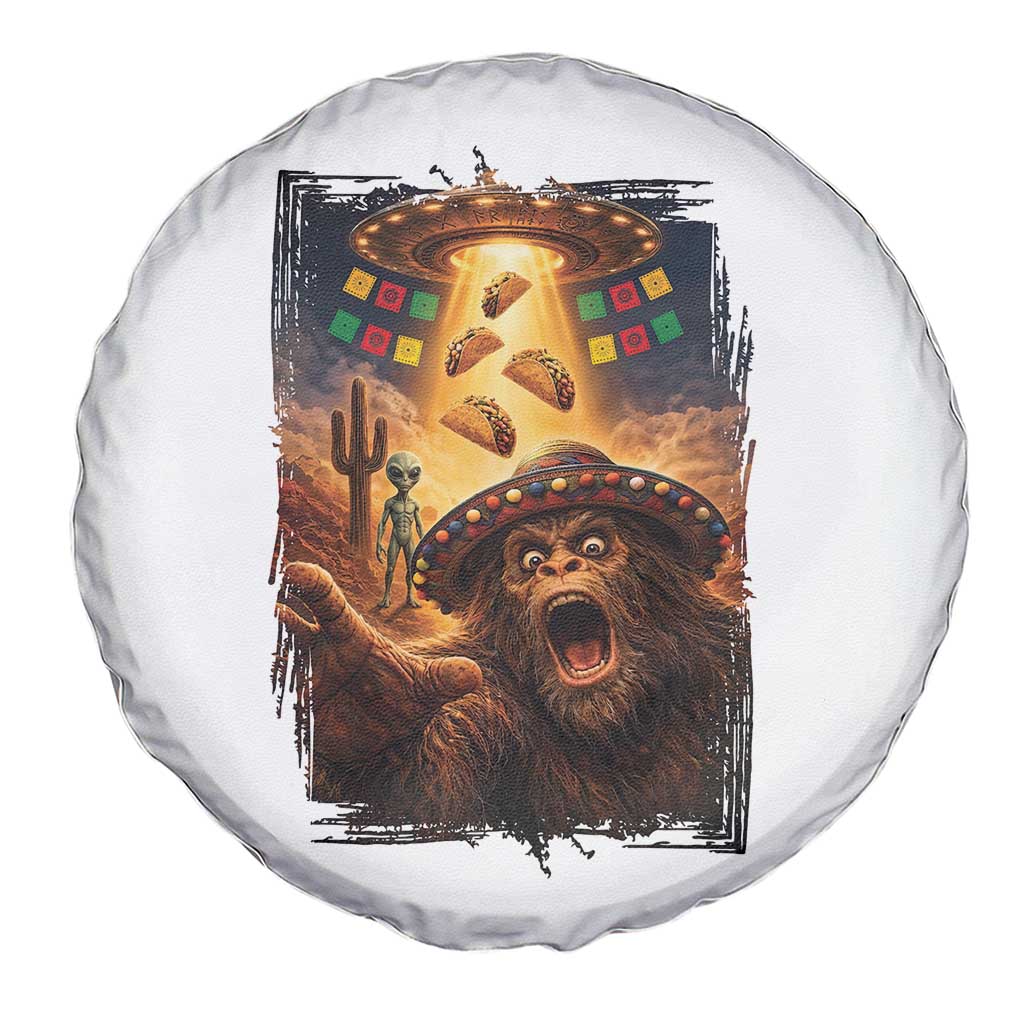 Funny Bigfoot Alien Selfie Spare Tire Cover Cinco De Mayo Party Gift