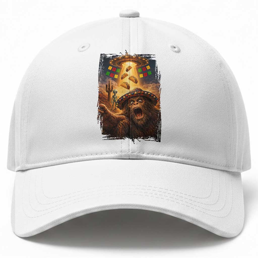 Funny Bigfoot Alien Selfie Baseball Cap Cinco De Mayo Party Gift