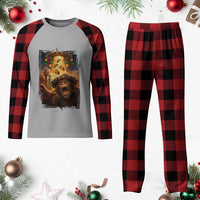 Funny Bigfoot Alien Selfie Plaid Pajama Set Cinco De Mayo Party Gift