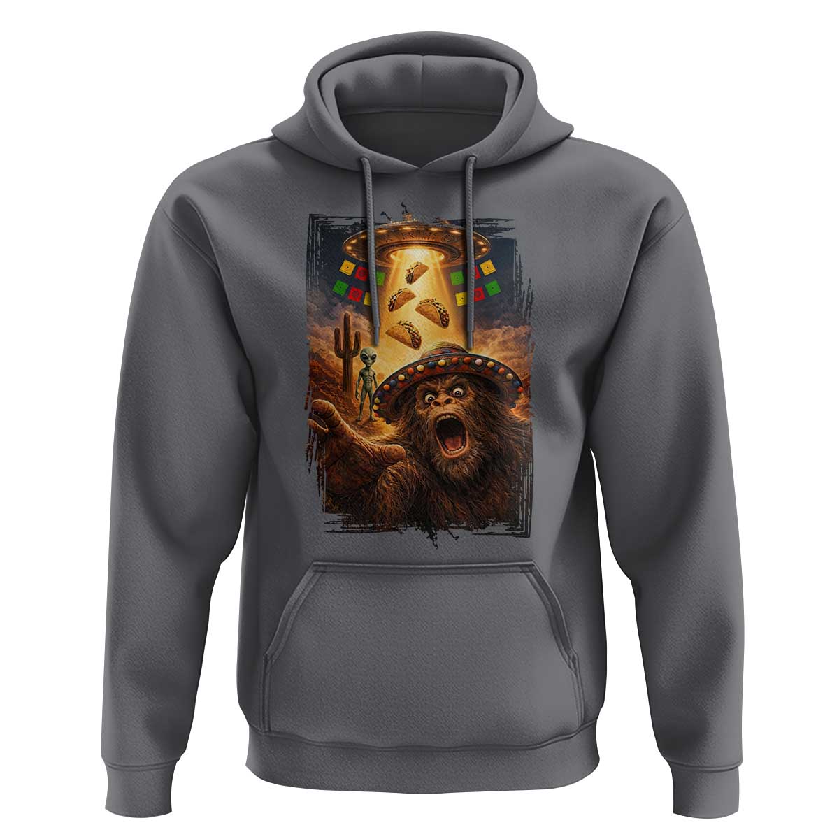 Funny Bigfoot Alien Selfie Hoodie Cinco De Mayo Party Gift