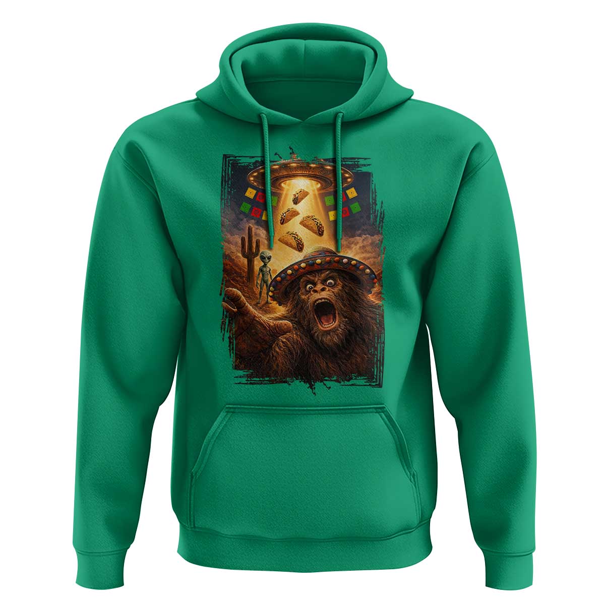 Funny Bigfoot Alien Selfie Hoodie Cinco De Mayo Party Gift