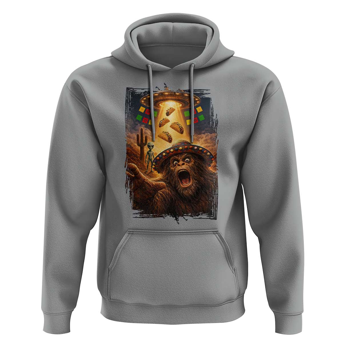 Funny Bigfoot Alien Selfie Hoodie Cinco De Mayo Party Gift