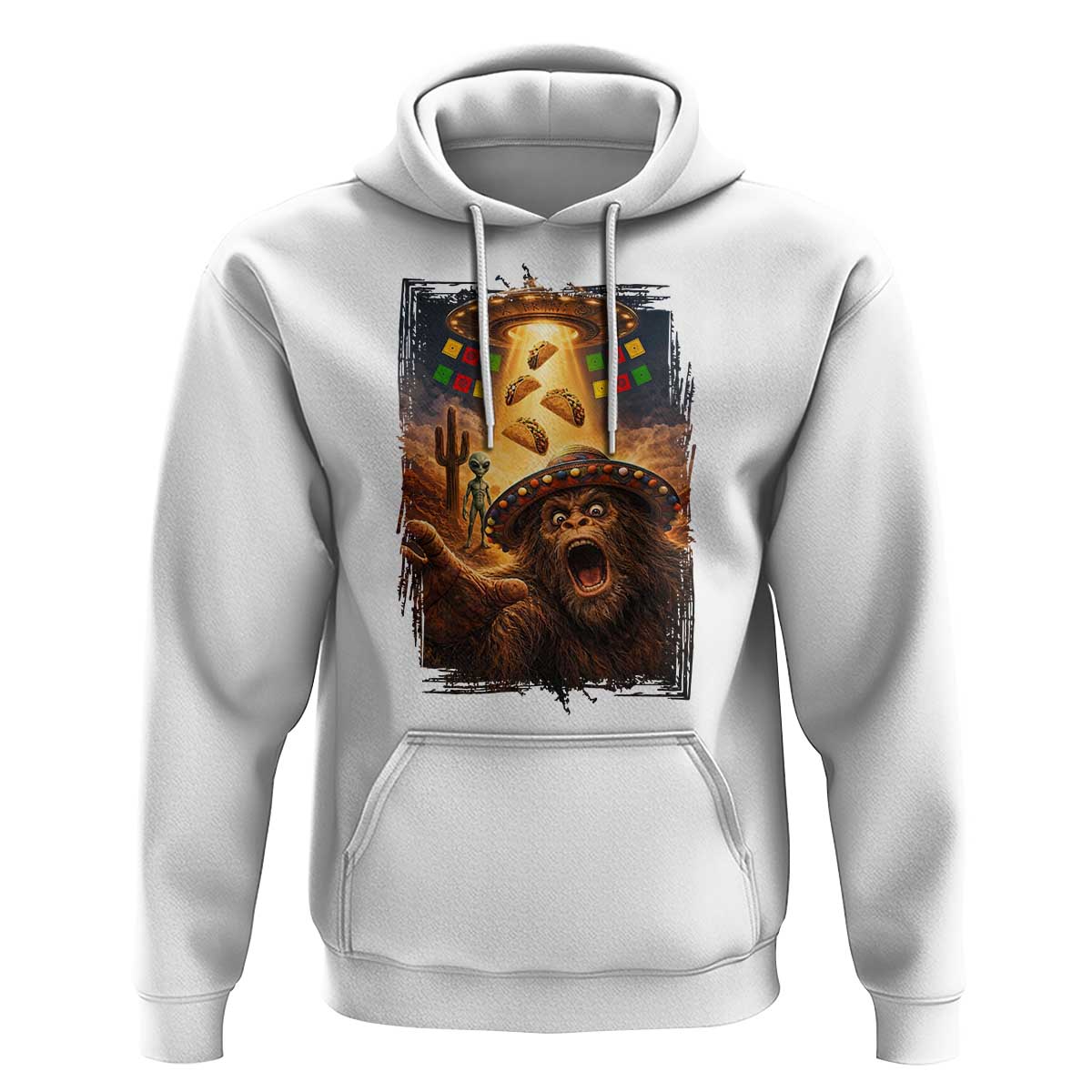 Funny Bigfoot Alien Selfie Hoodie Cinco De Mayo Party Gift