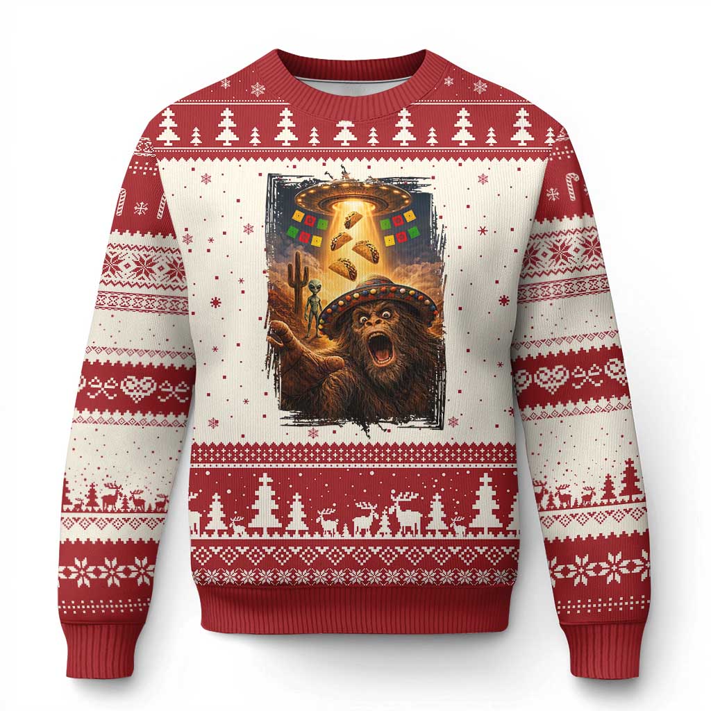 Funny Bigfoot Alien Selfie Ugly Christmas Sweater Cinco De Mayo Party Gift
