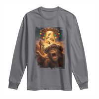 Funny Bigfoot Alien Selfie Long Sleeve Shirt Cinco De Mayo Party Gift