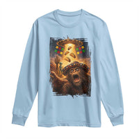 Funny Bigfoot Alien Selfie Long Sleeve Shirt Cinco De Mayo Party Gift