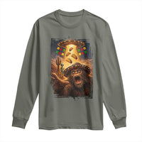 Funny Bigfoot Alien Selfie Long Sleeve Shirt Cinco De Mayo Party Gift