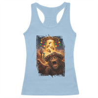 Funny Bigfoot Alien Selfie Racerback Tank Top Cinco De Mayo Party Gift
