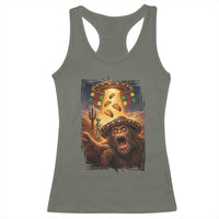 Funny Bigfoot Alien Selfie Racerback Tank Top Cinco De Mayo Party Gift