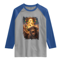Funny Bigfoot Alien Selfie Raglan Shirt Cinco De Mayo Party Gift