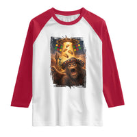 Funny Bigfoot Alien Selfie Raglan Shirt Cinco De Mayo Party Gift