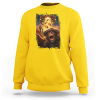 Funny Bigfoot Alien Selfie Sweatshirt Cinco De Mayo Party Gift