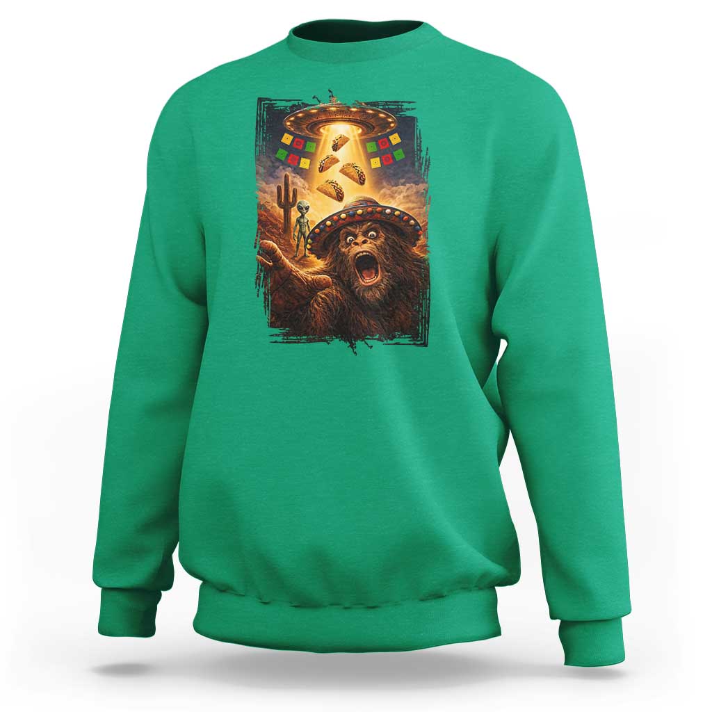 Funny Bigfoot Alien Selfie Sweatshirt Cinco De Mayo Party Gift