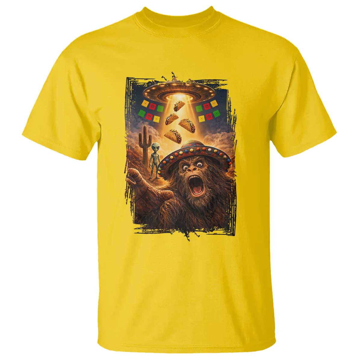 Funny Bigfoot Alien Selfie T Shirt Cinco De Mayo Party Gift