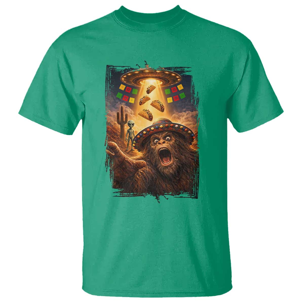 Funny Bigfoot Alien Selfie T Shirt Cinco De Mayo Party Gift