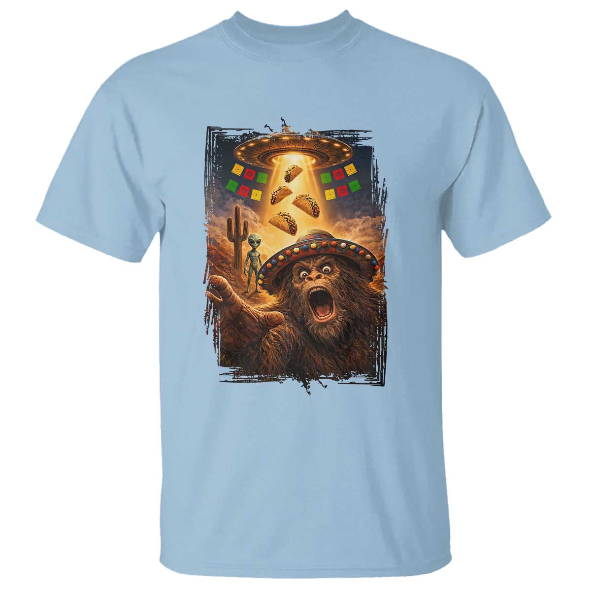 Funny Bigfoot Alien Selfie T Shirt Cinco De Mayo Party Gift