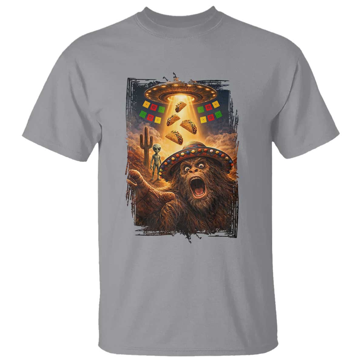 Funny Bigfoot Alien Selfie T Shirt Cinco De Mayo Party Gift