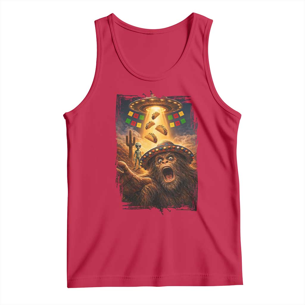 Funny Bigfoot Alien Selfie Tank Top Cinco De Mayo Party Gift