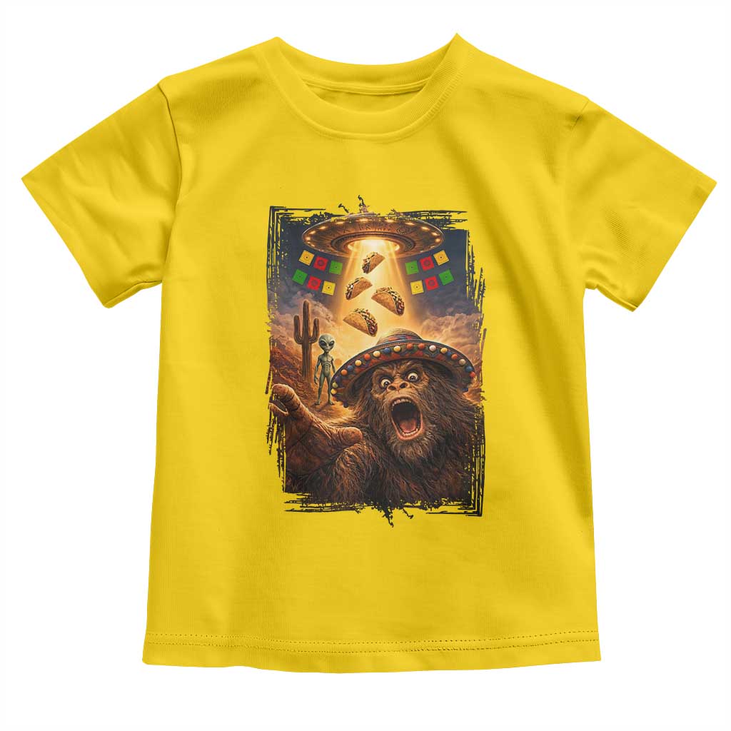 Funny Bigfoot Alien Selfie Toddler T Shirt Cinco De Mayo Party Gift