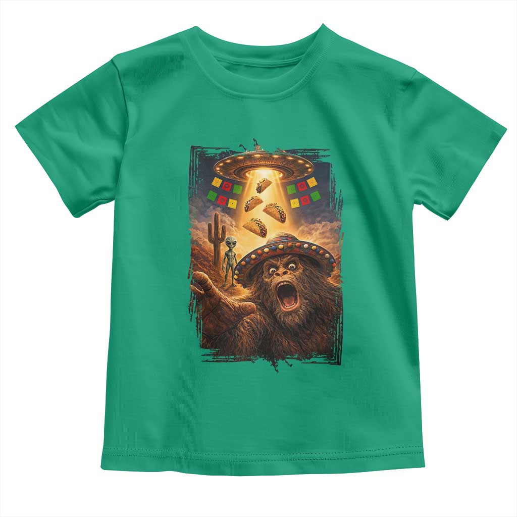 Funny Bigfoot Alien Selfie Toddler T Shirt Cinco De Mayo Party Gift