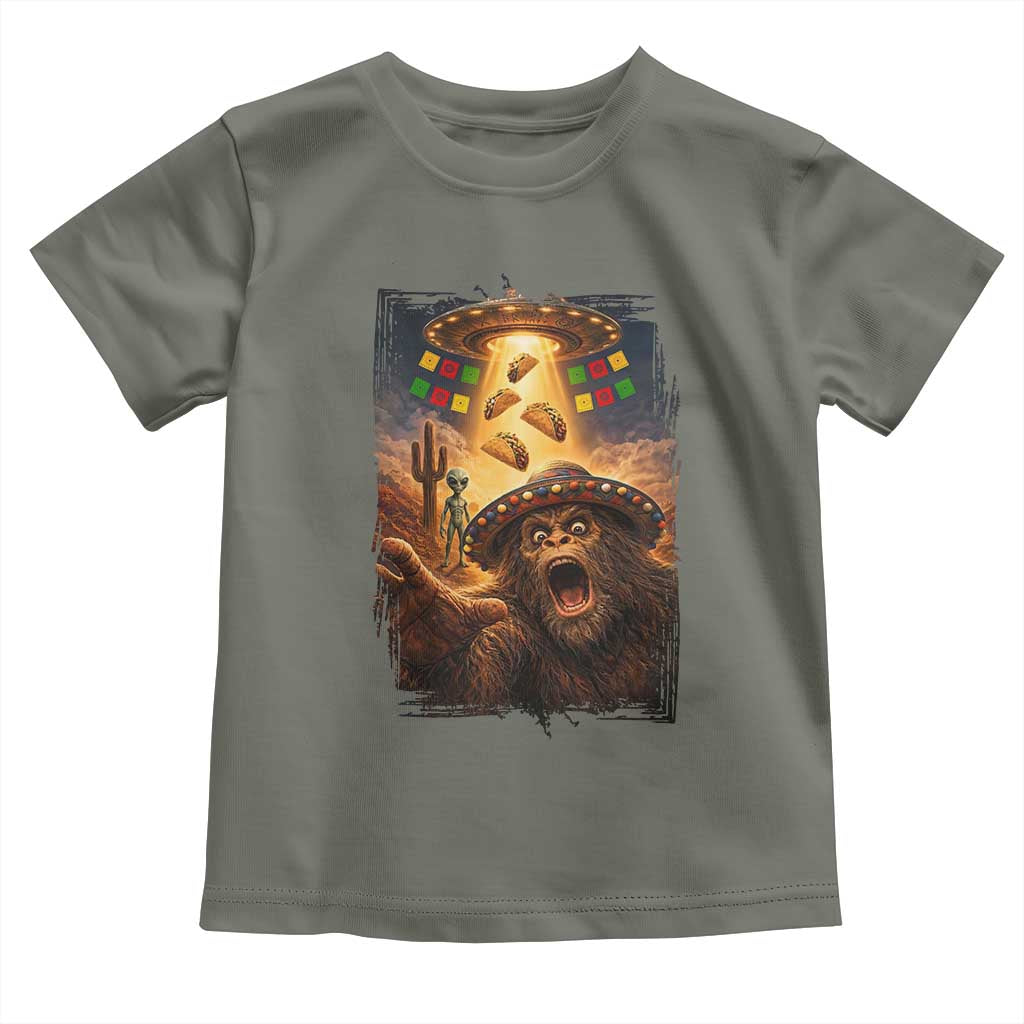 Funny Bigfoot Alien Selfie Toddler T Shirt Cinco De Mayo Party Gift