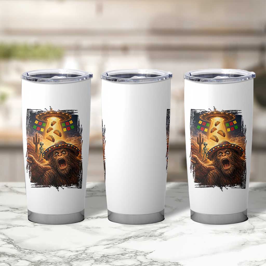 Funny Bigfoot Alien Selfie Tumbler Cup Cinco De Mayo Party Gift
