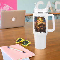 Funny Bigfoot Alien Selfie Tumbler With Handle Cinco De Mayo Party Gift