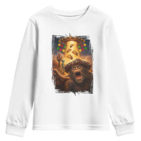 Funny Bigfoot Alien Selfie Youth Sweatshirt Cinco De Mayo Party Gift