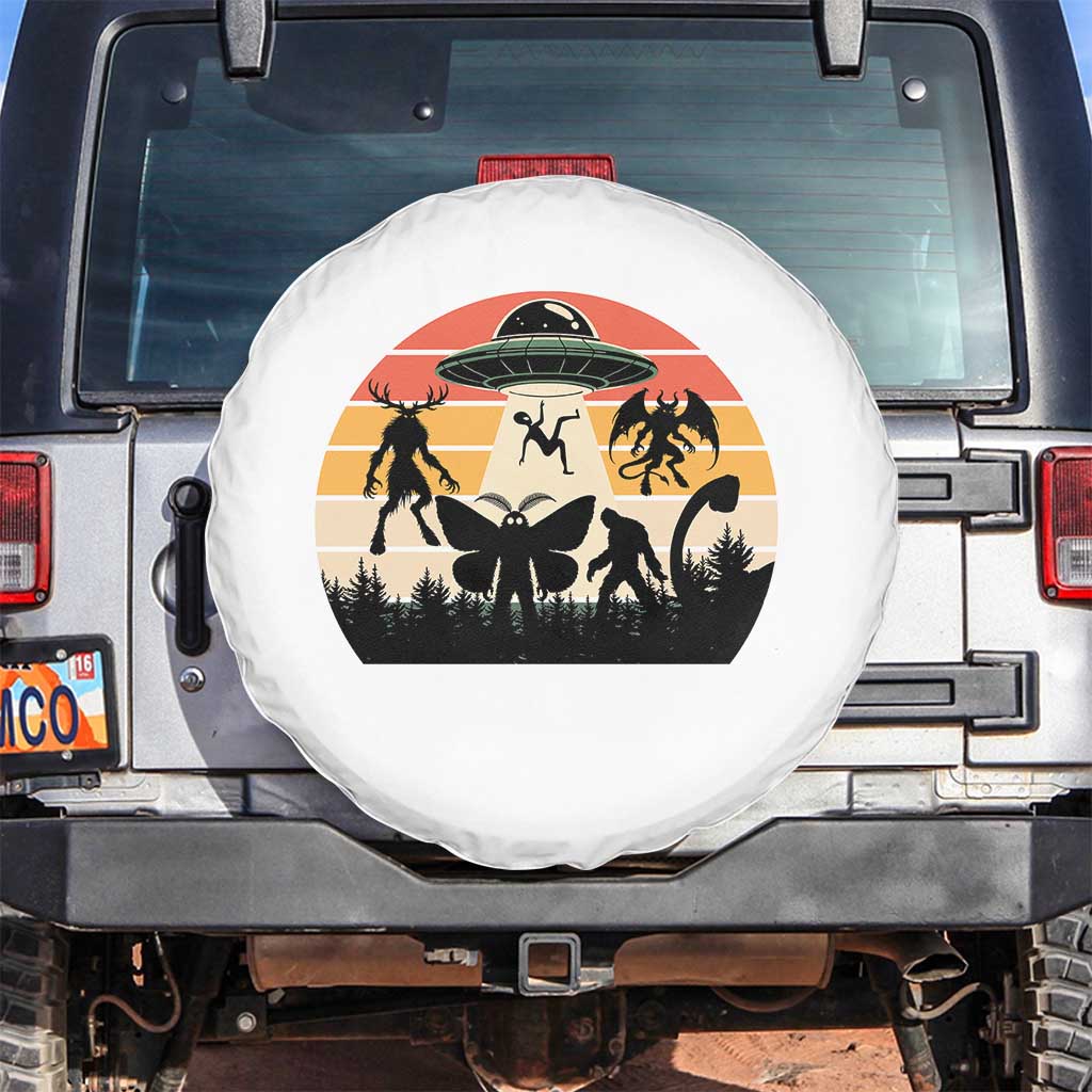 Retro Sunset Cryptid Squad Spare Tire Cover Cryptid Lover Gift