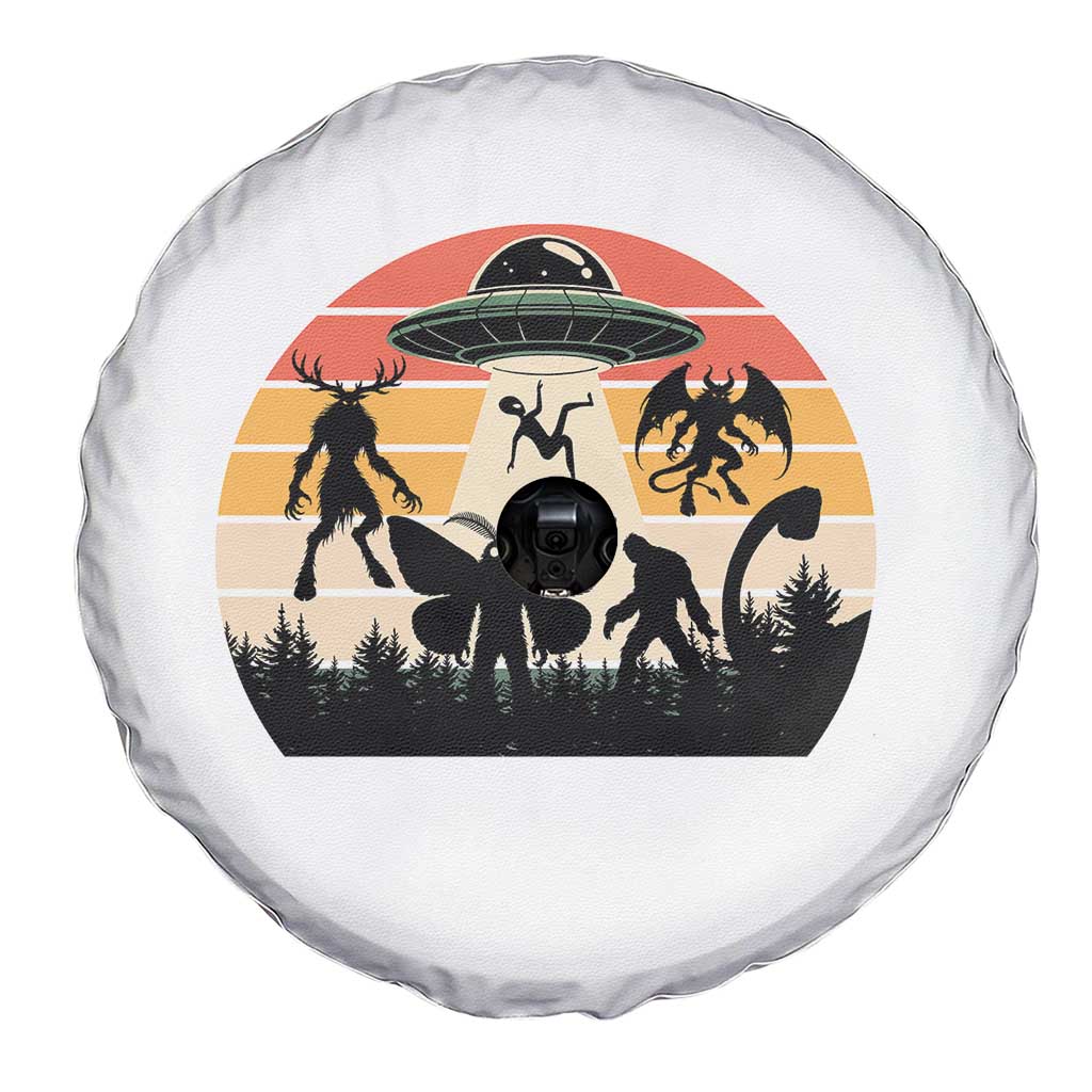 Retro Sunset Cryptid Squad Spare Tire Cover Cryptid Lover Gift