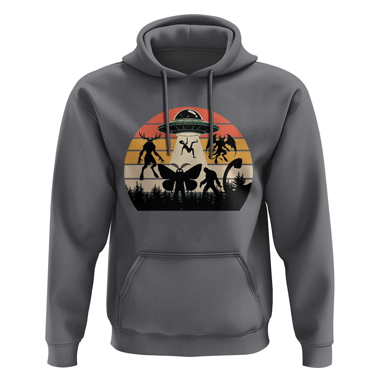 Retro Sunset Cryptid Squad Hoodie Cryptid Lover Gift