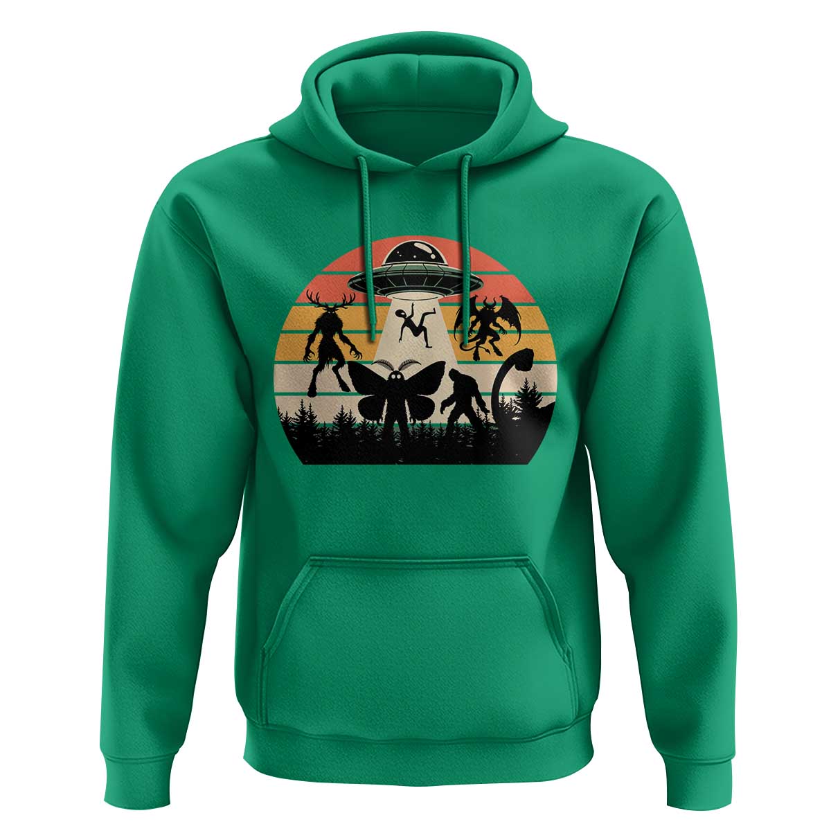 Retro Sunset Cryptid Squad Hoodie Cryptid Lover Gift