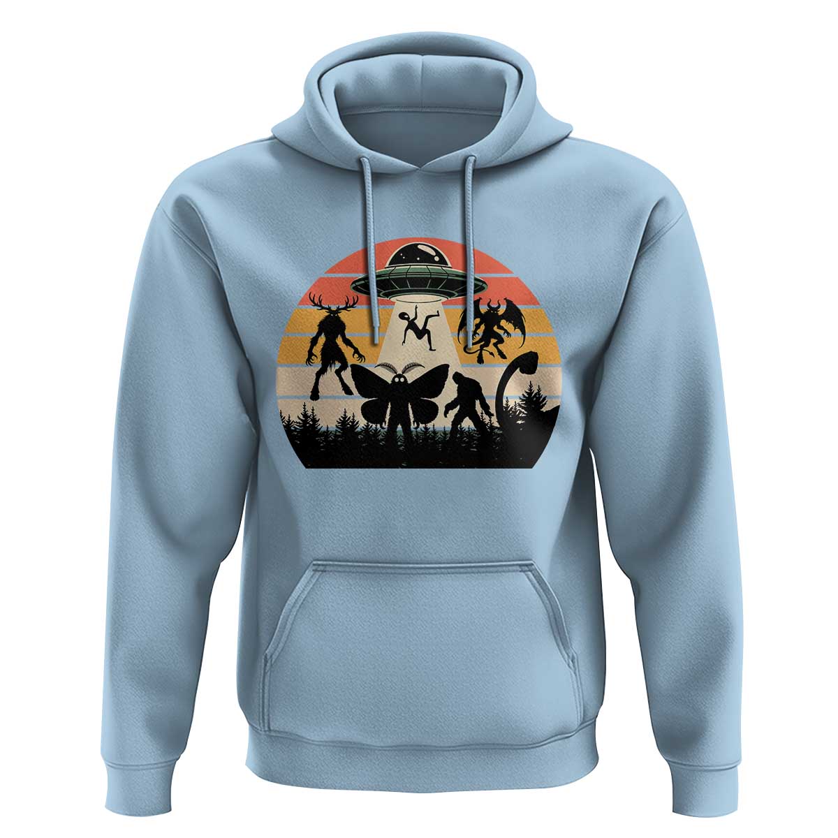 Retro Sunset Cryptid Squad Hoodie Cryptid Lover Gift