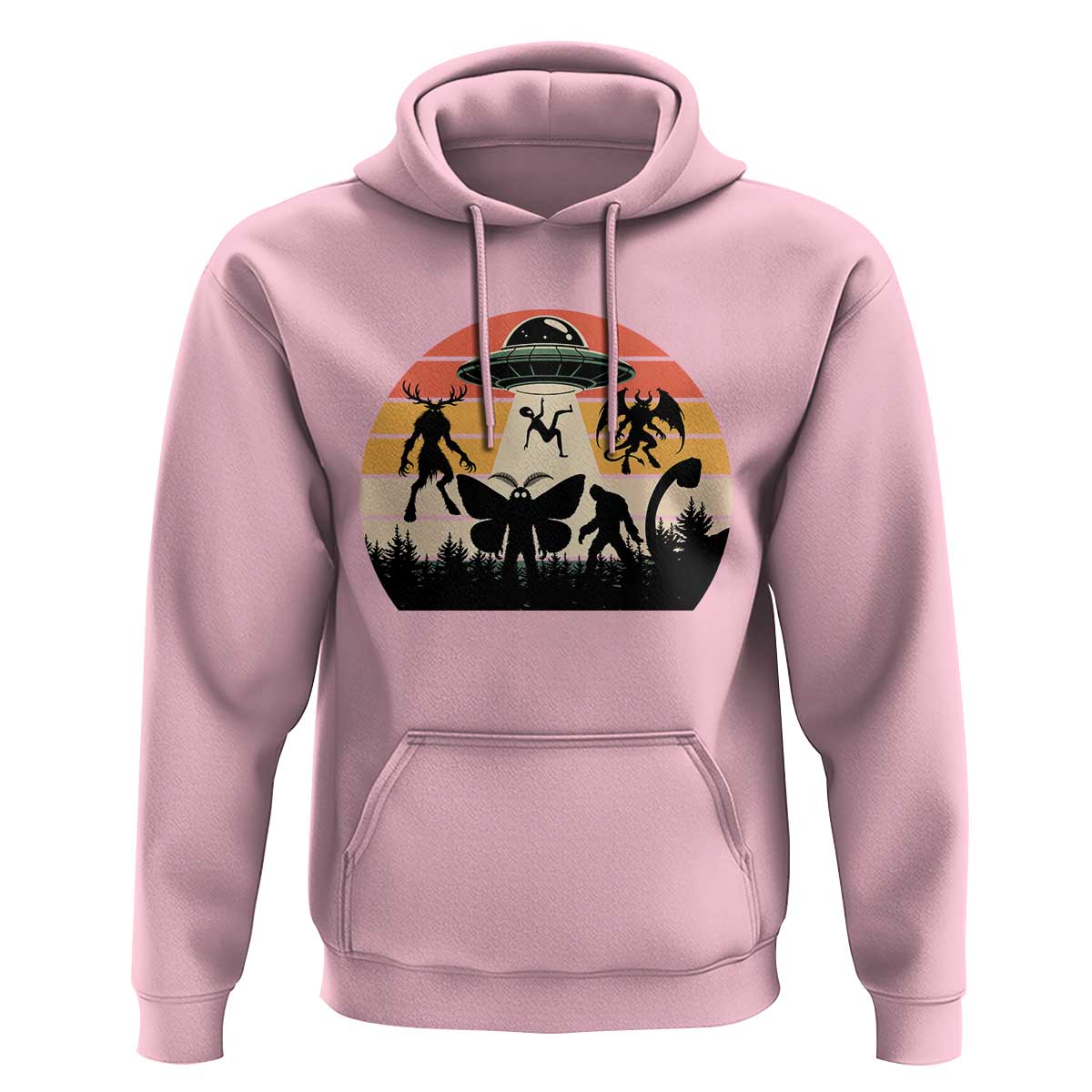 Retro Sunset Cryptid Squad Hoodie Cryptid Lover Gift