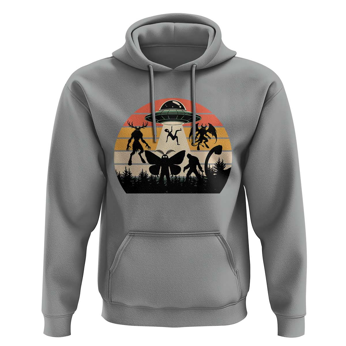 Retro Sunset Cryptid Squad Hoodie Cryptid Lover Gift